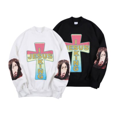 Jesus Is King Long Sleeve Print Sweatshirt