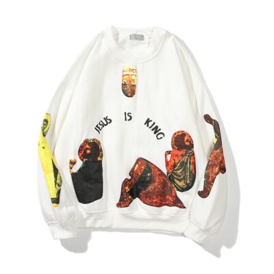 Jesus Is King Letters Printed Sweatshirt