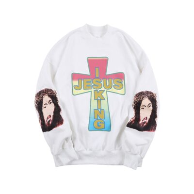 Jesus Is King Long Sleeve Print Sweatshirt