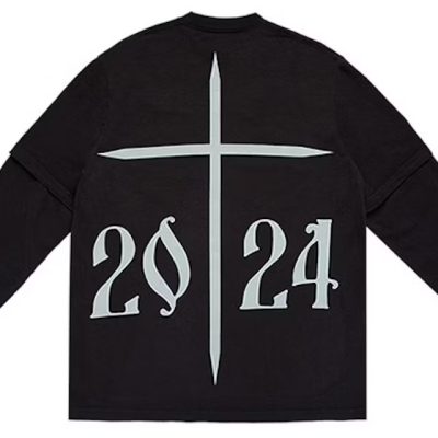 Kanye West 2024 2 Layer LS T shirt Black back